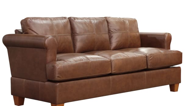 Leather sofa angle view