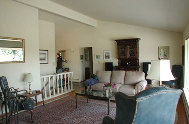 LIVING ROOM BEFORE: The interior was devoid of detail and personality.