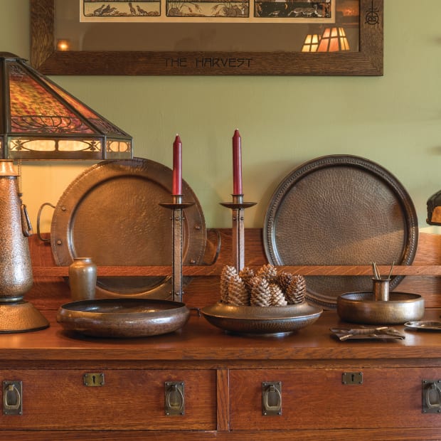 Arts & Crafts antique furniture & copper
