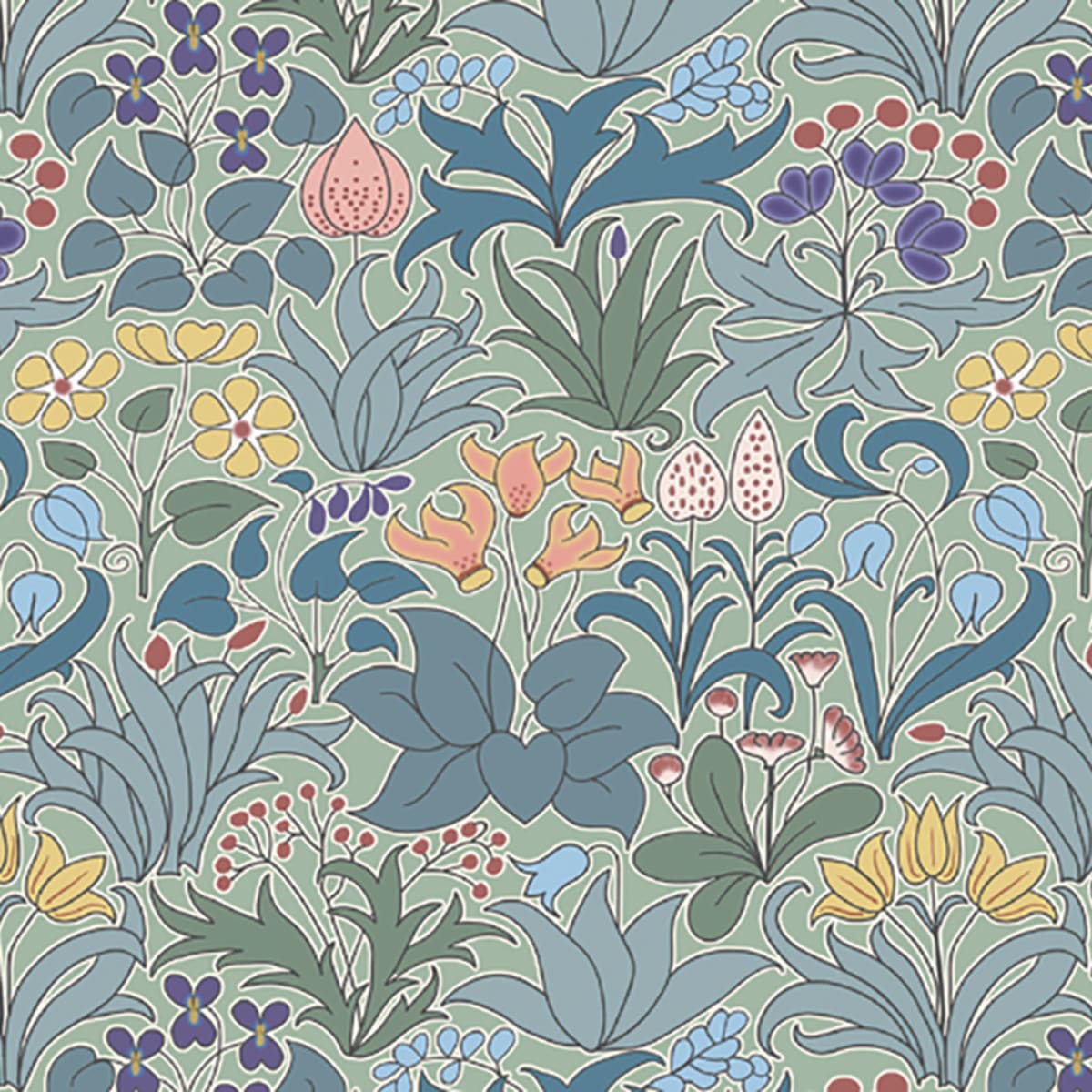 Voysey Fabric Wallpaper and Home Decor  Spoonflower