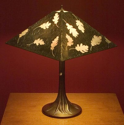 ‘Oak Leaf Lamp’ with metal-overlay shade by Ann Ryan Miller.