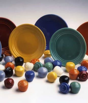 Ceramic knobs in Fiesta colors, Bauerware