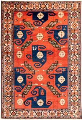 Pinwheel-pattern Kazak carpet from Richard Rothstein and Co.