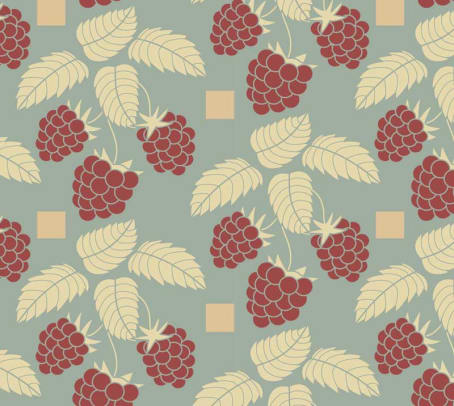 Raspberry is one of Cindy’s newest botanical designs.