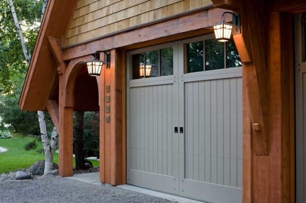 Arts Crafts Garages Design For The, Cottage Style Garage Door Hardware Ideas