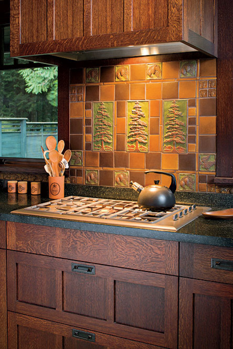 Today’s stunning art tile accompanies modern appliances. Photo by William Wright.