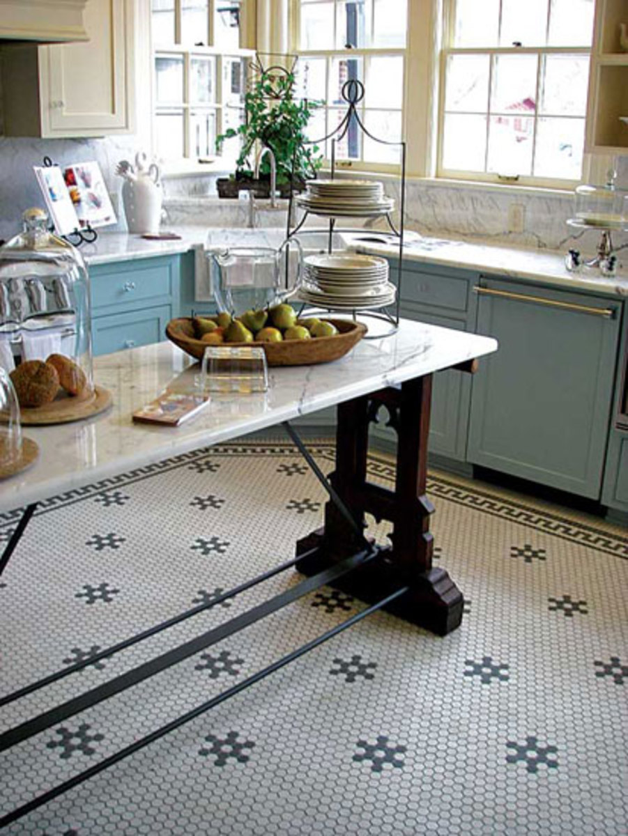 American Restoration tiled kitchen