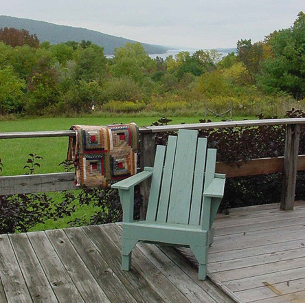 A Forties Adirondack chair has Deco styling.