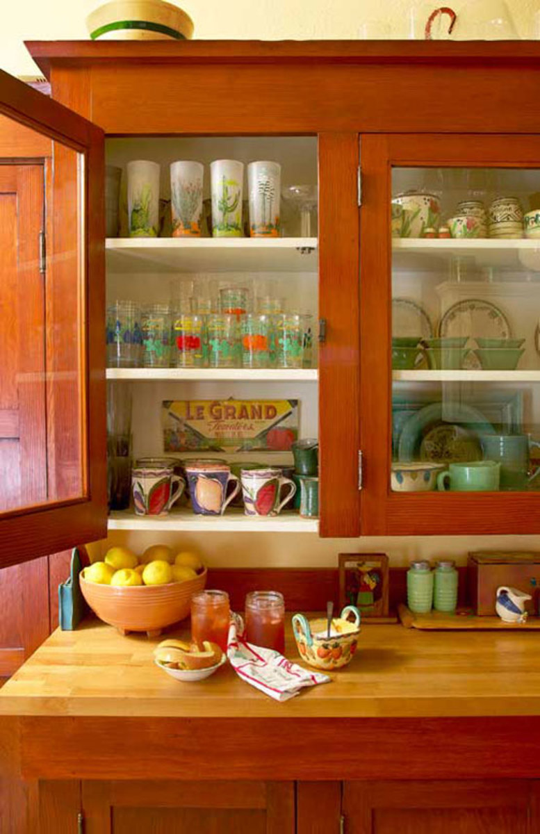 restored wood kitchen cabinets