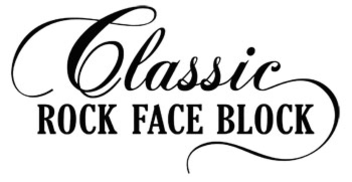 classic rock face block logo