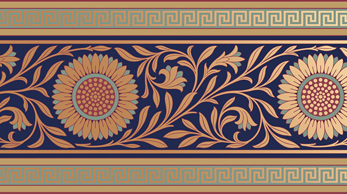 ABOVE: Hand silk-screened wallpaper from Bradbury & Bradbury Art Wallpapers.