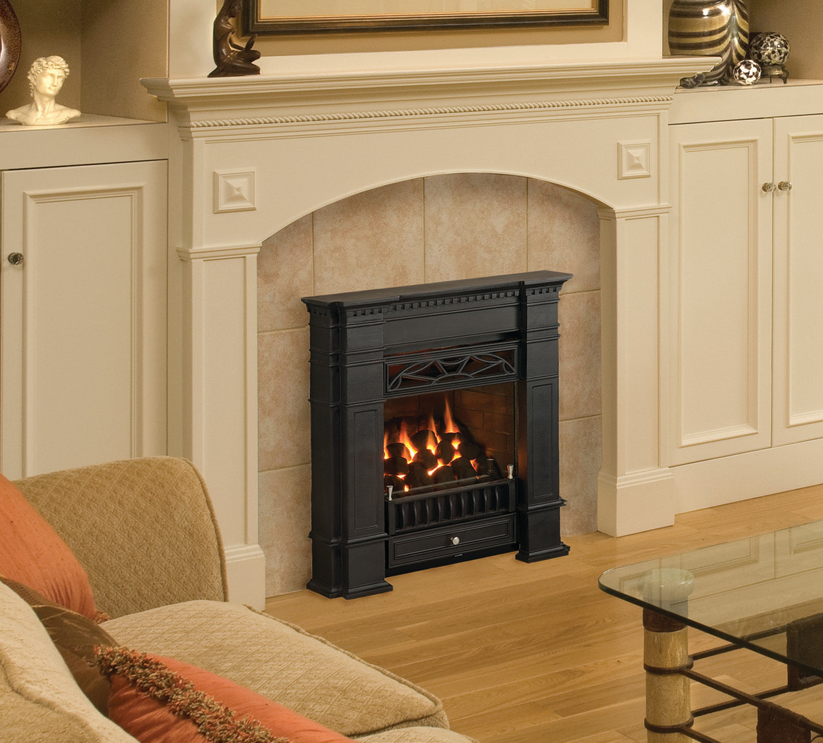 Radiant gas fireplace by Miles Industries/Valor Gas Fireplaces.