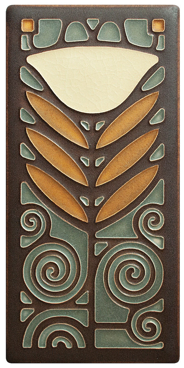 Nature is a popular theme, this is the Dard Hunter-designed ‘Poppy’ art tile.