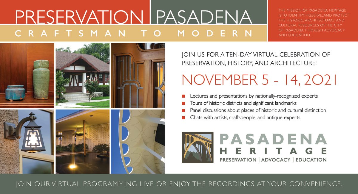 Pasadena's Craftsman Weekend is now Preservation Pasadena.