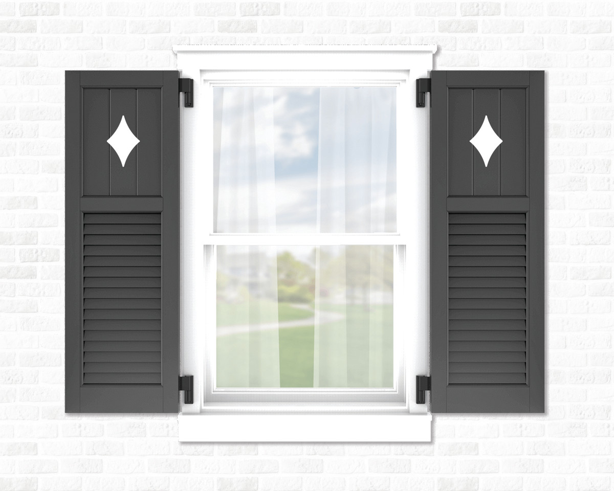 Composite wood shutters by Adorned Openings. 