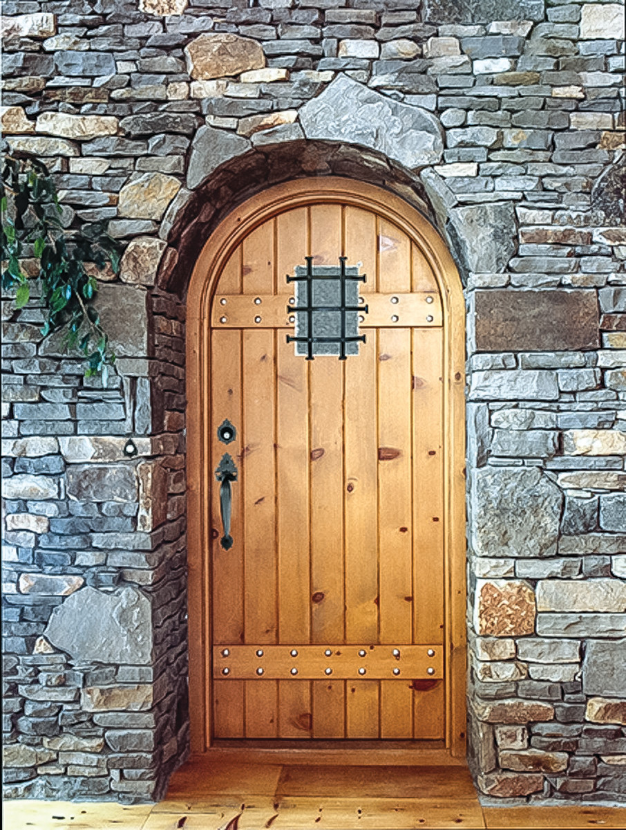 Acorn’s iron latch and “speakeasy” grille are perfect for a Storybook Tudor.
