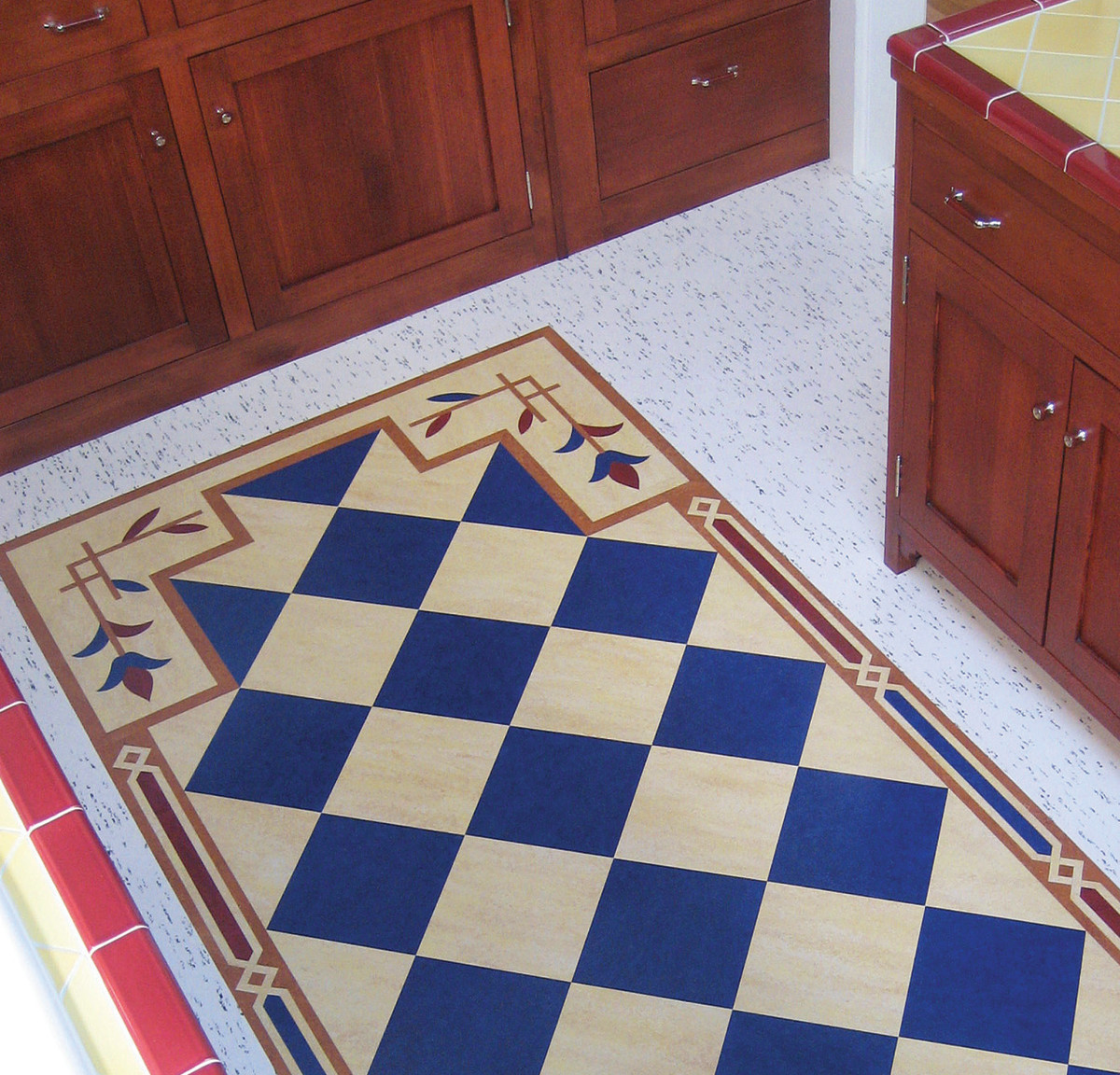 Crogan’s movable linoleum rugs are an affordable option.